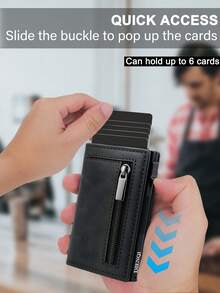 RFID Blocking Aluminum Leather Slim Wallet, Men's Credit Card Holder, Formal/Business Wallet, Recommended Valentine's Day Gift - Multicolor - View 8