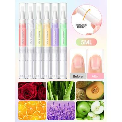  PEACECOLOR 1pc/2pcs/3pcs/4pcs/8pcs/16pcs Nail Care Oil Pen Set, Nail Nutrition Oil Pen With Soft Brush, Portable Manicure & Pedicure Tool Kit, Nail Repair Care Gift Set, Suitable For Women