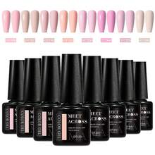 MEET ACROSS 8PCS/Set Gel Nail Polish Set Summer Nail Supplies Nude Pink Blue Red Blue Gel Polish Set Semi Permanent Nail Polish Nail Glue Soak Off UV LED Nail Art Gel Varnish Most Polular Colors Gel Nail Kit Manicure Kit Nail Art DIY Home Salon Gift For Women Nails - Nhiều màu - Xem 13