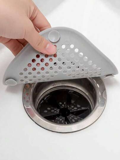 Two Pieces Square Silicone Drain Hair Collector - Anti Slip And Anti Clogging Hair Filter Cover For Bathroom, Kitchen, And Shower Floor Drains, Silicone Drain Pad Sticker For Sink Drainage Protection, Suitable For Home Drain Hair Stoppers For Homeowners And Tenants