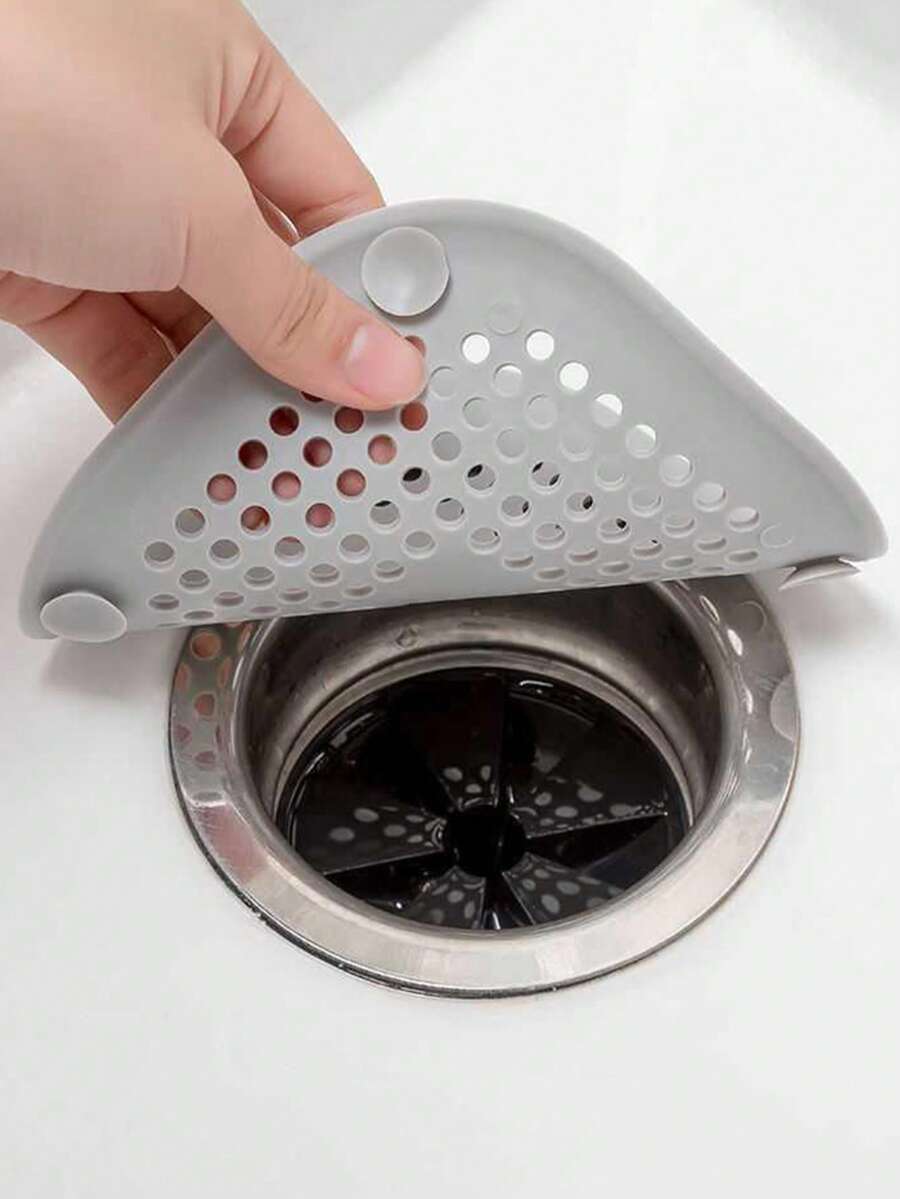 两片装方形硅胶排水口毛发收集器 - 防滑防堵塞毛发过滤盖，适用于浴室、厨房和淋浴房地漏，硅胶排水垫贴纸，保护水槽排水，适合房主和租户使用。 - 彩色 - 查看 1
