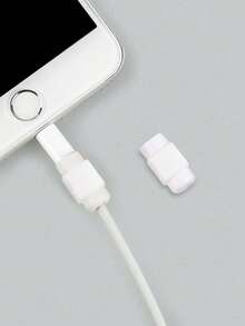 2 unidades de capas protetoras brancas em ABS para cabos de dados, compatíveis com cabos de carregamento da Apple. - Branco - Ver 2