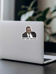 "WHY ARE YOU GAE" Funny Meme Sticker - Viral Internet Culture Decal, Sarcastic Quote Graphic For Laptop, Kindle & Phone Case, Waterproof Vinyl - Multicolor - View 7
