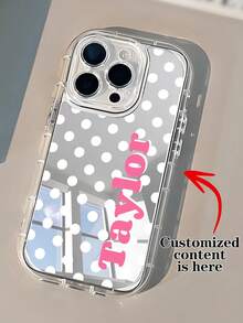 Ốp lưng điện thoại họa tiết chấm bi tối giản, in tên và chữ cái theo yêu cầu, vỏ cứng bảo vệ toàn diện, tương thích với iPhone 11/12/13/14/15/16 17 Pro Max. - Nhiều màu - Xem 3