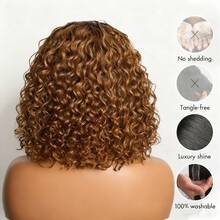 Boho Braided Deep Curly 5x5 Closure Lace With Braided Bob Human Hair Wigs Curly Deep Wave Glueless Pre Cut Plucked Lace Short Wig Ready To Go T2/430 - S4/30 - View 7