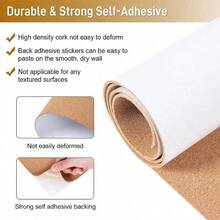 1 pieza Estera de corcho autoadhesiva, hoja de madera compuesta natural marrón de 1-3 mm de grosor, tablero de anuncios colgante, tablero de visión de mensajes, decoración de pared para el hogar, la escuela y la oficina, material de manualidades y artesanía DIY, almohadilla protectora antideslizante y antirayones para estantes y muebles - Multicolor - Ver 7