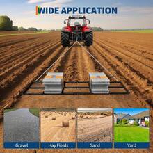 Grada de arrastre resistente de 4 pies – Grada de remolque detrás de la calzada para grava/piso/arena, 4 cinturones de seguri-dad, cadenas y soportes de peso, se adapta a tractor/UTV/segadora - negro - Ver 3