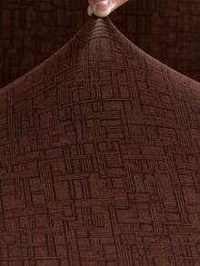 1pc Stretch Full Sofa Cover, Floral Pattern, Modern Style Polyester Fabric, Machine Washable, Protects Sofa, Dust & Dirt Resistant - Dark Brown - View 2