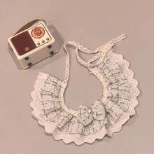 2026 Spring New Arrival - 1pc Fashionable Lace Trim Pet Bib/Faux Pearl Bow Tie - Princess Style - Handmade - Adjustable Length - Cat Scarf Dog Bib/Pet Scarf Bib/Dog Drool Cloth/Pet Accessories - Champagne - View 18