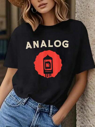 Camiseta de música con amplificador de válvula analógico retro de tubo de vacío vintage - Camisetas 100% algodón para mujer, blusas de verano