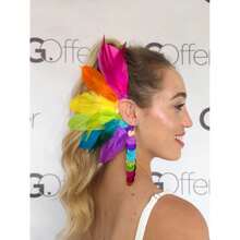 Colorful Neon Ear Clips, Pretty Carnival Style. - 彩色 - 查看 8