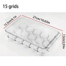 1pc Transparent Egg Holder With Cover, Stackable Egg Protection Container, 10/15/12/14/21/24 Slots, Durable PET Material Egg Storage Box, Suitable For Kitchen, Refrigerator, Cabinet - Clear - View 19