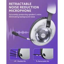 Acinaci BL500 2.4GHz 无线游戏耳机，适用于 PC，蓝牙 5.3 游戏耳机，兼容 Switch、笔记本电脑、智能手机 - 白色 - 查看 4