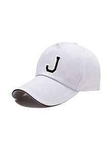 1pc Kids' 26 Letter Baseball Cap, Unisex Outdoor Sun Hat, Daily Wear, UV Protection, Comfortable & Fashionable - White - View 9