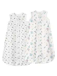 2pcs Baby Large Space Sleeping Bag, 0.5 Tog, Suitable For 0-18 Months Infants - Star - View 11