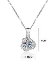 BLOVEMEE 1pc Elegant Luxury 925 Sterling Silver 1 Carat 6.5mm Moissanite Necklace, Suitable For Women's Daily Wear, Party, Vacation, Valentine's Day, Mother's Day, Christmas, Wedding Anniversary, Birthday Jewelry Gift - XL0039M - View 4