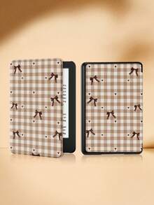 1 件装时尚蝴蝶结爱心格子图案保护套，适用于 Kindle 2024、Kobo、Kindle NK 11/Kindle 儿童版/Kindle Paperwhite 5，电子书阅读器保护套，带自动唤醒/睡眠功能，轻巧便捷，完美贴合，保护您的阅读设备。 - 彩色 - 查看 2