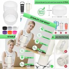 PICcircuit 2PCS For  Boot Silicone Bottom For  Adventure 40oz 30oz IceFlow 20oz 30oz Bottlefor Hydroflask Tumbler 12-24oz For  Cup Accories Avoid ScratchesNoise - 無色 - 查看 1