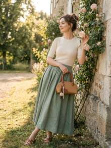 Burberry Apricot Canvas Shoulder Bag - 1-Piece Dome Style Handbag With Leather Handles & Heart Charm, Luxury Designer Casual Dating & Daily Bag - Orange - View 1