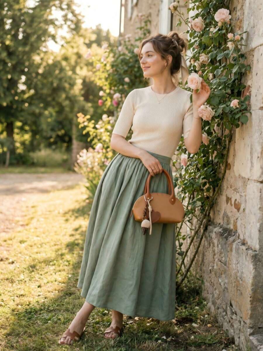 Burberry Apricot Canvas Shoulder Bag - 1-Piece Dome Style Handbag With Leather Handles & Heart Charm, Luxury Designer Casual Dating & Daily Bag - Orange - View 1