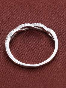 1pc Minimalist Wrapped Design Cubic Zirconia Inlaid Fashion Ring For Women - Multicolor - View 5