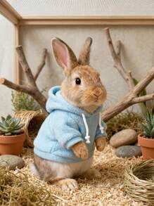 PETSIN Small Pet Clothes, Rabbit Clothes, Cute Guinea Pig Hooded Sweatshirt - Warm Pet Clothing Suitable For Kittens, Ferrets And Other Small Animals - Multicolor - View 2