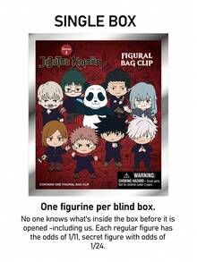 Crunchyroll 咒术回战官方授权盲盒3D立体人偶包夹挂件动漫人物钥匙扣，包含虎杖悠仁、伏黑悠仁、钉崎惠美、野蔷薇等角色，是粉丝的绝佳收藏礼物。1个装 OptzKJXjPa - 彩色 - 查看 6