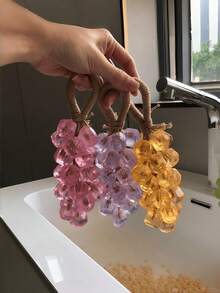 Peach Gemstone Grape Soap/Household Cleaning, Handmade DIY Gemstone Transparent Grape String Soap Gift Box, An Excellent Gift For Family And Friends During Holidays - Solid State - View 3