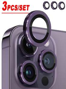 ZYONS 3片/套紫色金属质感相机镜头保护膜，完美贴合，圆形后置摄像头镜头保护膜，兼容 17 Pro Max/17 Air/16 Pro Max/16 Pro/16 Plus/16/16E/15/14/13 Mini/12/11 - 紫色 - 查看 20