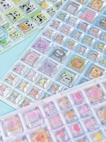 3D Cartoon Animal Cube Stickers - Cute DIY Decor For Smartphones, Computers And Tablets - Vibrant Colors, Adhesive, Smooth Surface For Paper And Glass. With Vivid Design And Smooth Surface, These Adorable Stickers Are Perfect For Decorating Your Computer. - Multicolor - View 8