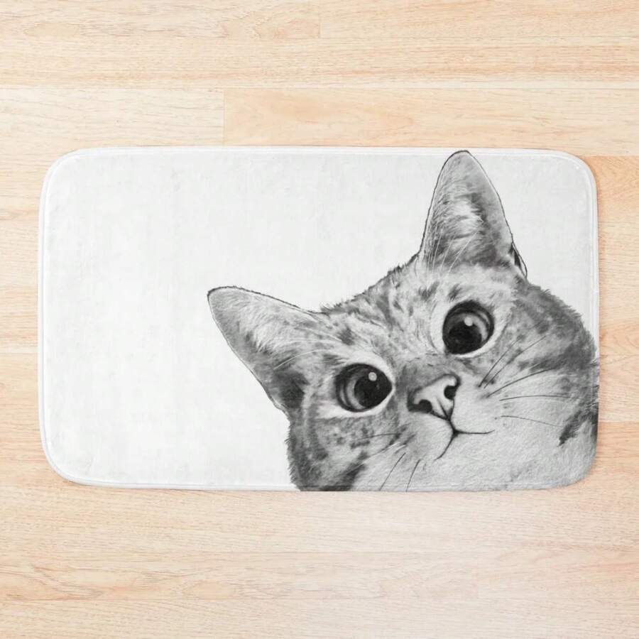 Sneaky Cat Bath Mat Modern Bathroom Accessories Carpet For Bath Anti-S Carpet Anti Slip Mat - 1PC - Xem 1