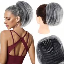 Parrucca con coda di cavallo alta con laccio, coda di cavallo finta in fibra corta, nuovo prodotto per il commercio estero, chignon corto, acconciatura da tutti i giorni - Multicolore - Visualizzare 9