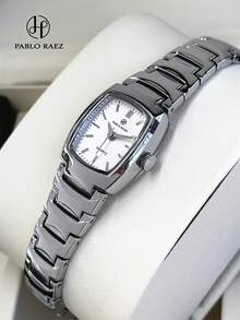 Pablo Raez 1pc 18K Gold Ladies Watch Golden Jewelry Women Dress Wristwatches Luxury Stainless Steel Original Charming Metal Steel Bracelet - one-size - View 12