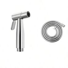 1pc Stainless Steel Handle Spray Nozzle, Suitable For Bathroom, Kitchen And Toilet Cleaning - Multicolor - View 12