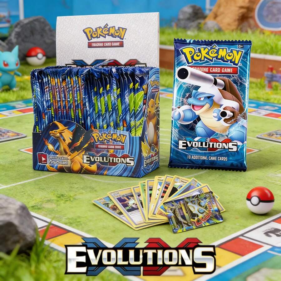 pokemon 宝可梦卡牌盲盒收藏展示盒，360张/180张/80张/40张宝可梦卡包，全新口袋妖怪集换式卡牌，宝可梦进化系列卡牌 - 彩色 - 查看 1