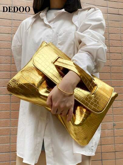 Dedoo 1 Piece Of Women's Retro Fashion Classic Crocodile Pattern Crossbody Bag. Urban Fashion Sense. Casual And Simple. Elegant And Versatile. It Can Be Used In Hand, Under The Arm, Or Across The Body. It Is Suitable For Commuting, Notebook Storage, Shopping, Travel, Valentine's Day Gifts, Giving To Mothers, Etc.