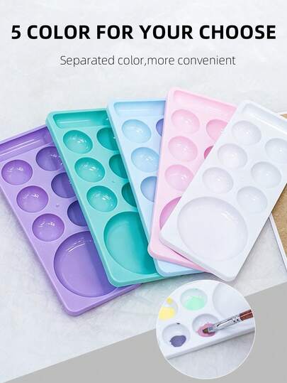 Nail Art Palette Plastic, Nail Art Color Mixing Plate Cosmetic Mixing Tray, Polish Display Shelf, Manicure Tool For Home And Salon Use