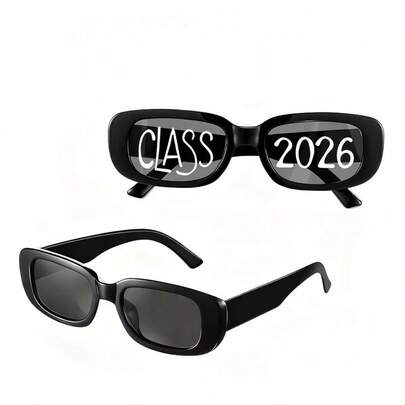 7 Stück/Set 2026 Abschlussbrille, 2026 Absolvent Polymer Brille, Abschlussfeier Zubehör, Fotobox Requisiten, DIY handgeschriebene Foto Dekorationsbrille für Abschluss & Schulanfang Saison