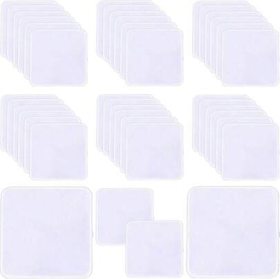 IFForce 40 PCs Sublimation Blanks Patches - Large Iron-On Patch With White Border - Exquisite Fabric Patches For DIY Hats Backpack T-Shirt Project (Square White Border)