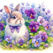 3pcs Rabbit In Floral Print Patches, Heat Transfer And Washable, Suitable For T-Shirts, Jeans, Sweaters, Handbags, Pillows, Cushions - 3PCS-s - View 2