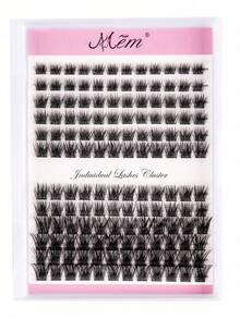 MEM 384/144pcs Individual Lashes Eyelash Book Clusters Extensions False Eyelash DIY At Home Cluster Eyelash Extensions Makeup, Suitable For Various Occasions Including Travel, Daily Wear (Suitable For Beginners), Weddings, Dates, Parties, Holidays, Especially Suitable As A Gift - 黑色 - 查看 9
