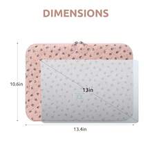 Puffy Laptop Sleeve 13-15.6 Inch Cute Quilted Laptop Protective Case Padded Floral Computer Sleeve For MacBook (A-Dark Pink, 13 Inch) - A-深粉紅色 - 查看 8