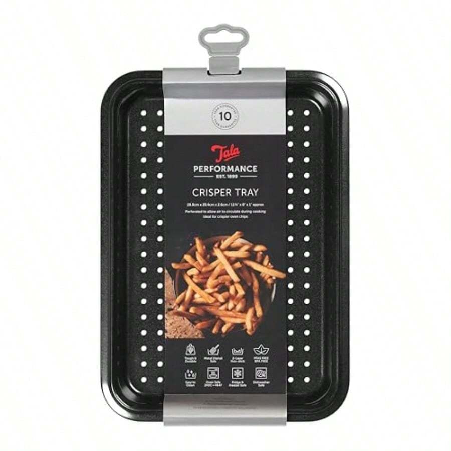 Tala Performance Crisper Baking Tray - Perforated Non-Stick Professional Gauge Carbon Steel With Eclipse Non-Stick Coating Tray For Roasting Baking And Warming Small Portions 28 X 20 X 2.6cm - DarkGrey - View 1