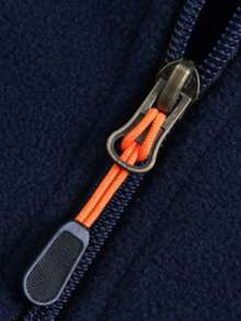 Men's Spring/Autumn Casual Vest, -Lined Fuzzy Vest Jacket - Blue - View 4