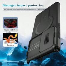 Foldable Stand Phone Case With Sliding Camera Cover + [Full Camera Protection] For Galaxy S26Ultra S25Ultra/A55/A56/A16/A17/A26/A36, Also Compatible With S26 S24/S24 FE/S25/S25/S25 FE Magnetic Car Mount Holder, Matte Finish Anti-Drop Phone Protective Case, Sliding Phone Case, Fashion Phone Case, Christmas Gift, Winter Gift - Black - View 3