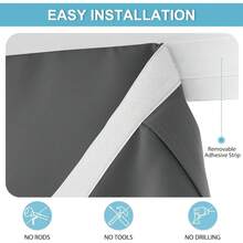 1 tấm rèm màu xám - Rèm cách nhiệt, cản sáng, thích hợp cho hiên nhà, cửa kính, nhà bếp, phòng ngủ, có móc cài, rộng 26 inch x dài 68 inch. - nhiều màu - Xem 6
