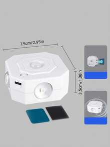 1pc ABS Material, USB Rechargeable (Built-In 3.7V-400mAh Battery), Motion Sensor RGB 7-Color Gradient 4-Head Wall Washer Light, With 3-Level Adjustable Switch, Available In 1pc/2pcs/4pcs Set, Suitable For Bedside, Backdrop, Living Room, Bedroom, Holiday Party Decoration - one-size - View 12