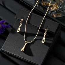 VKME 3件套金属材质水滴项链耳环首饰套装 - XH92825701-02 - 查看 11