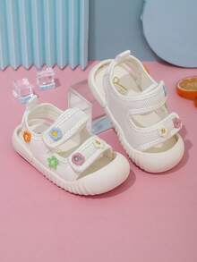 Toddler Fashion Versatile Soft Bottom Comfortable Closed-Toe Sandals, Cute Baby Walking Sandals For Beach & Holiday - Beige - View 1