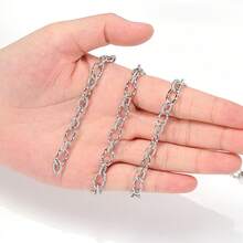 Dây chuyền Rolo bằng thép không gỉ mạ vàng, rộng 7mm, dài 1m, phụ kiện để tự làm vòng cổ và vòng tay. - Dây chuyền thép không gỉ - Xem 7